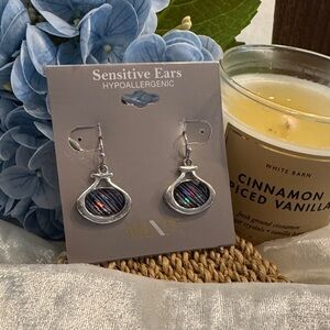 Mixit Silver and Iridescent Shell Earrings